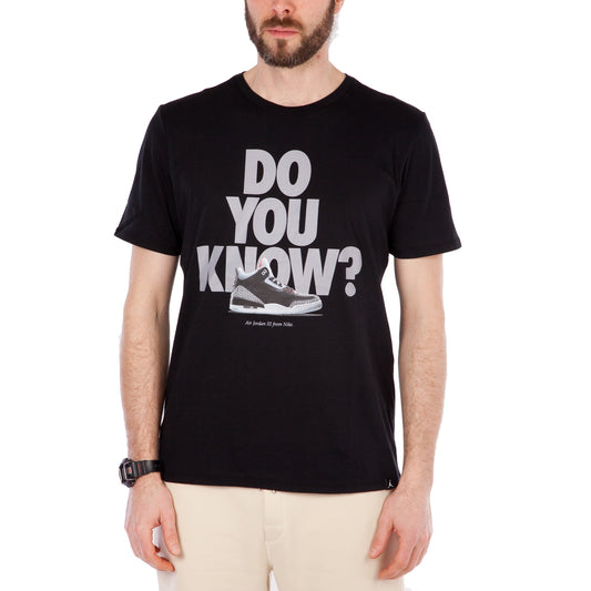 Nike Air Jordan AJ 3 "Do you know" T-Shirt (Black / Cement Grey)