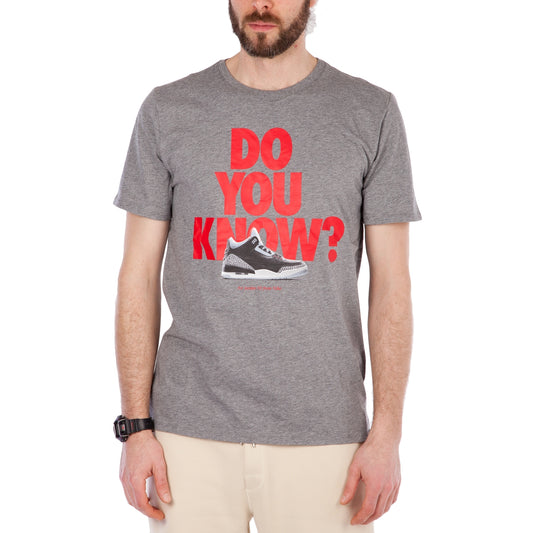 Nike Air Jordan AJ 3 "Do you know" T-Shirt (Carbon Heather / University Red)